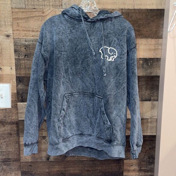 ✨Ivory Ella Gray Stonewashed Mandala Hoodie Sweatshirt - Picture 2 of 9